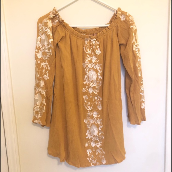 tobi off the shoulder yellow dress - Picture 1 of 4